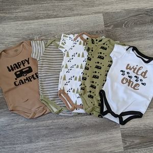 "Camping" onesies 5 piece set